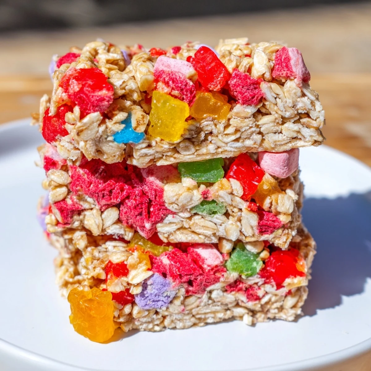 Indulgent freeze-dried candy mash-up adds crunch to these chewy homemade gummy bars.