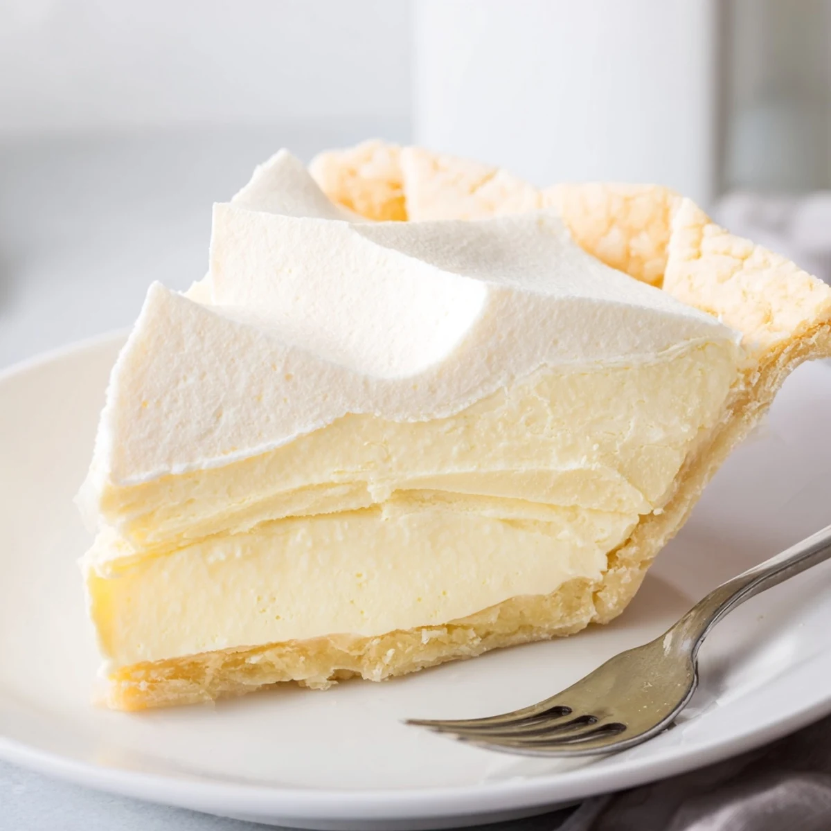 Creamy water pie with buttery crust, a nostalgic dessert from the Depression era.  