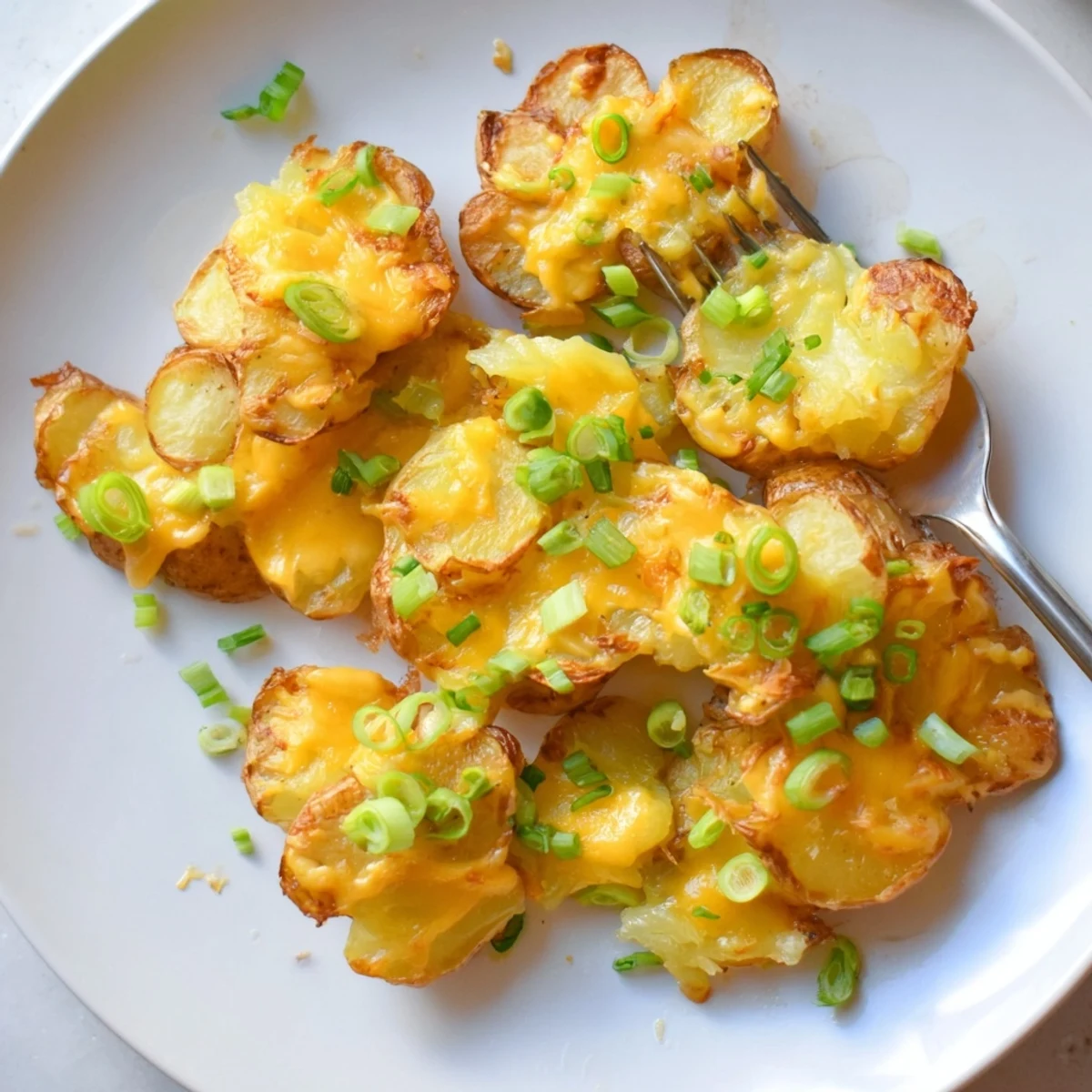 Golden-brown Smashed Green Onion Potato Bombs, perfect alongside your favorite dip.