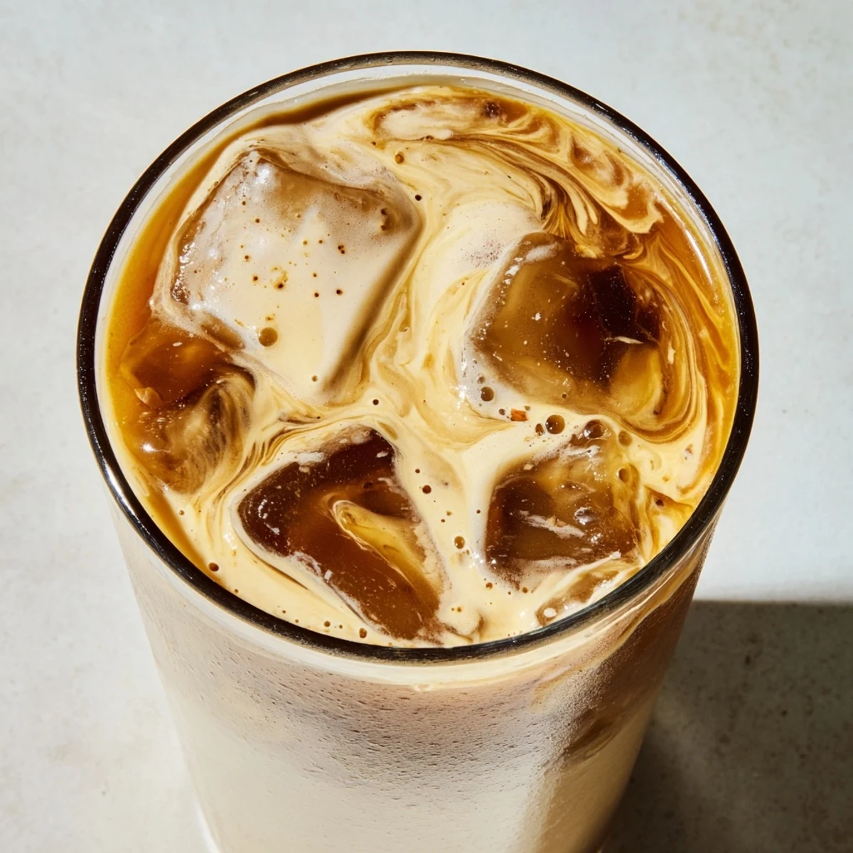 Smooth, chilled tahini iced coffee blended with cold brew for delightful sips.