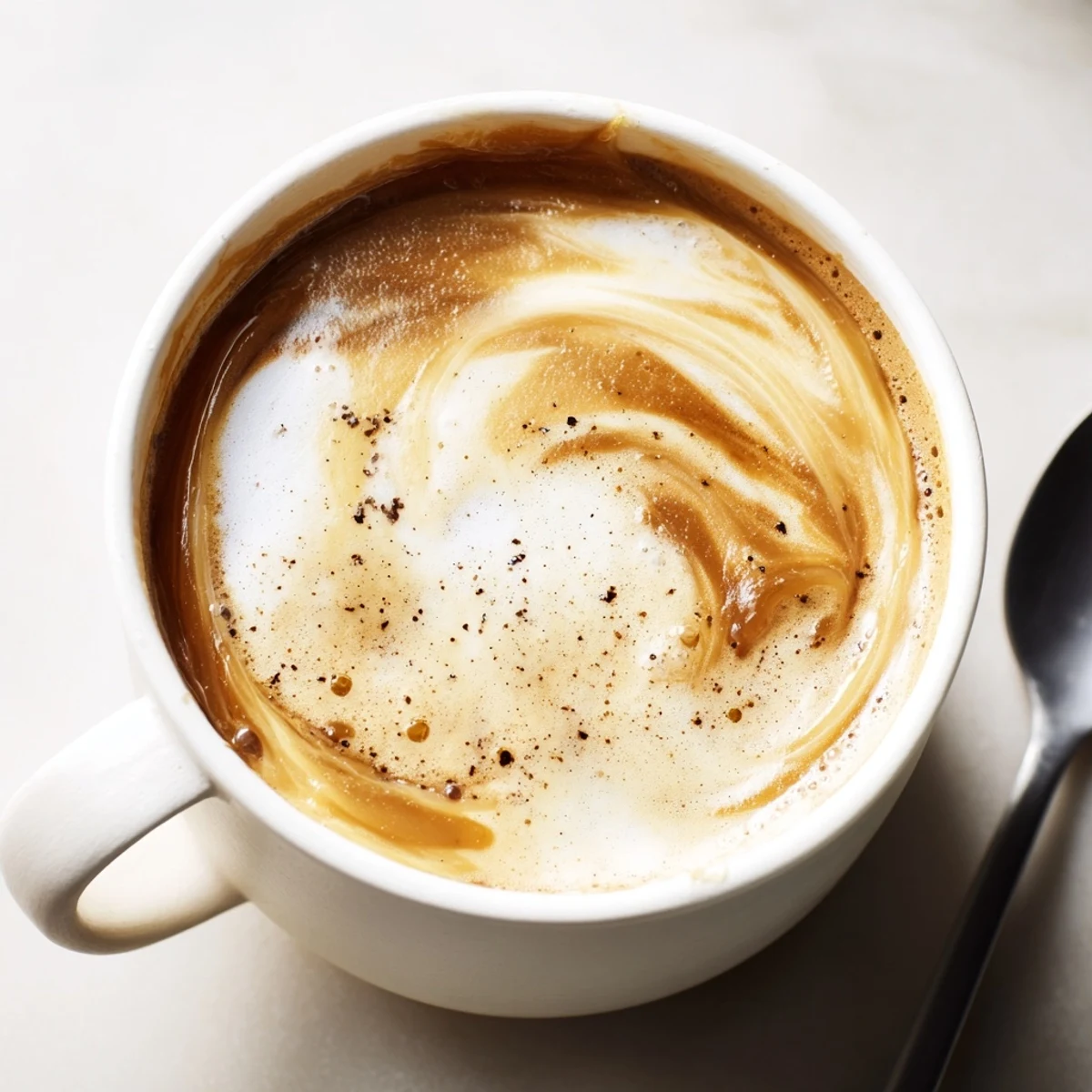 Rich Onion Latte topped with frothy milk, ideal for adventurous coffee lovers.  