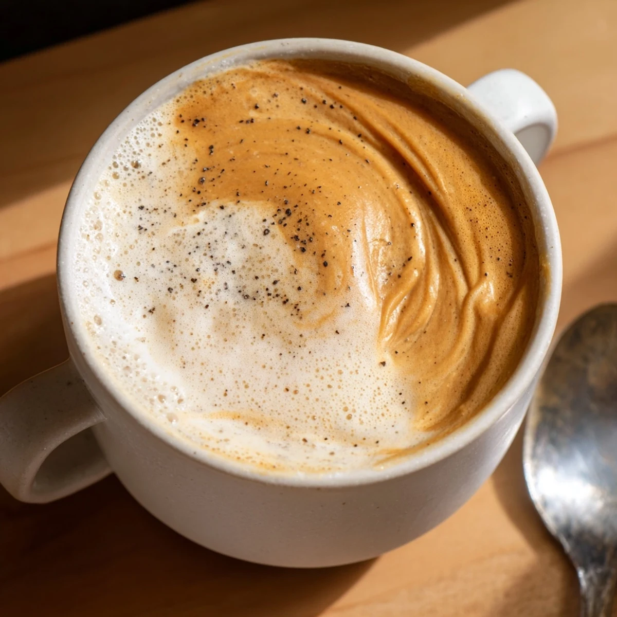 Bold Onion Latte with creamy texture and hints of sweetness from caramelized onions.