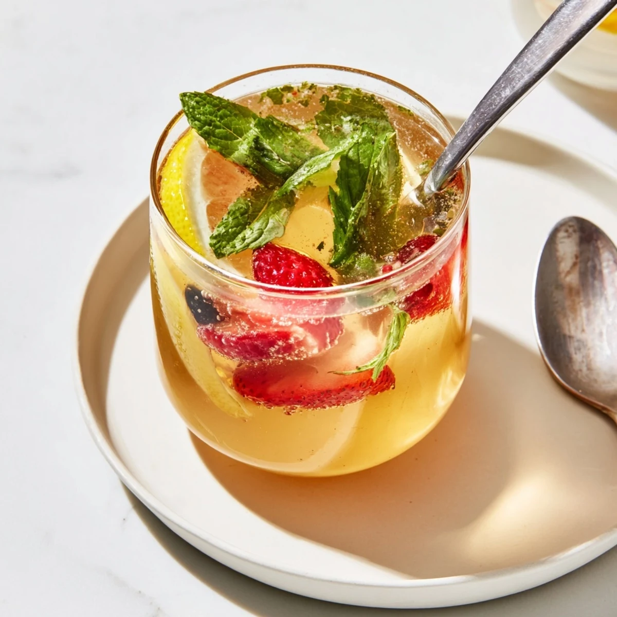 Homemade kombucha-style mocktails in colorful bottles, showcasing fruity flavors and fizz.