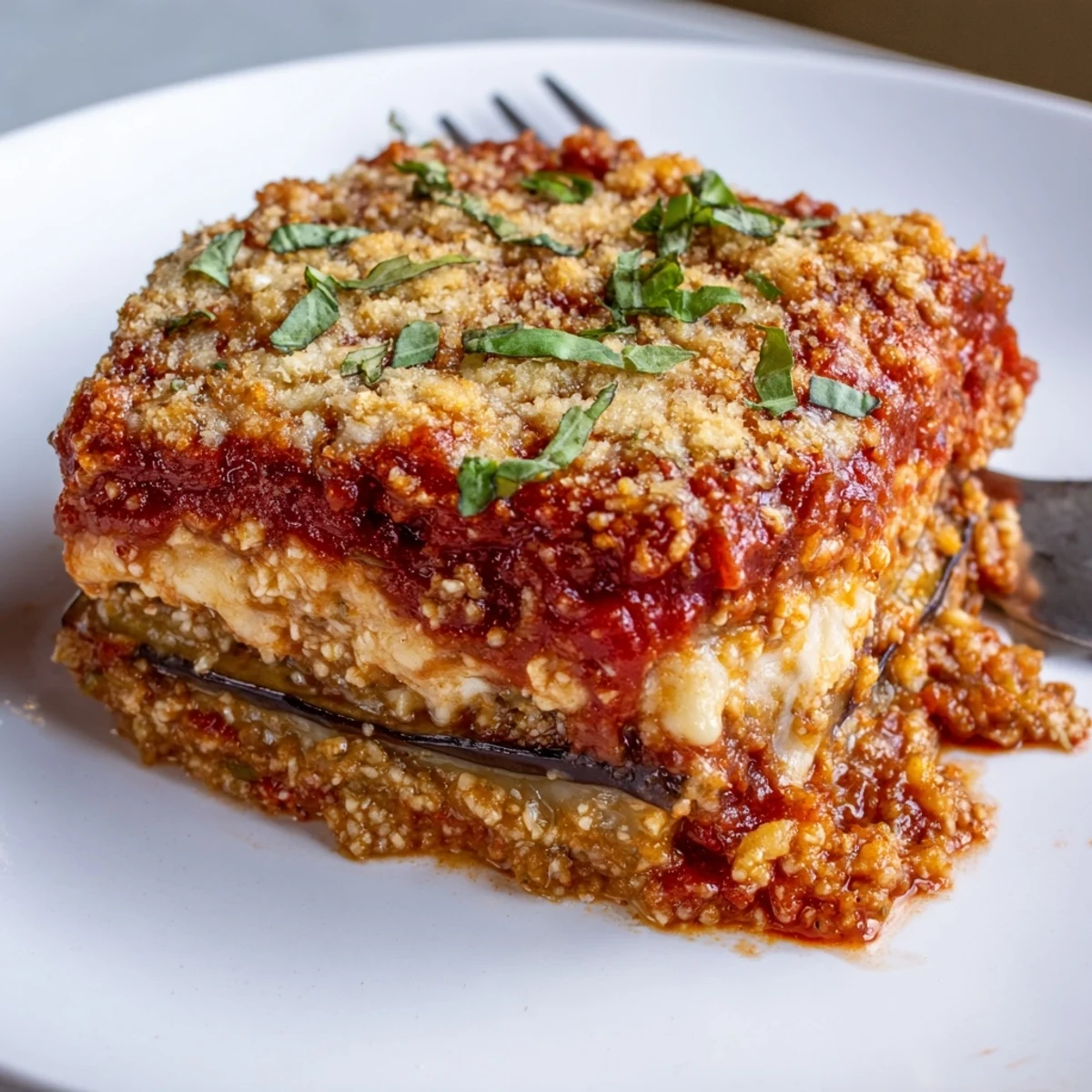 Eggplant Parmesan Lasagna Layers