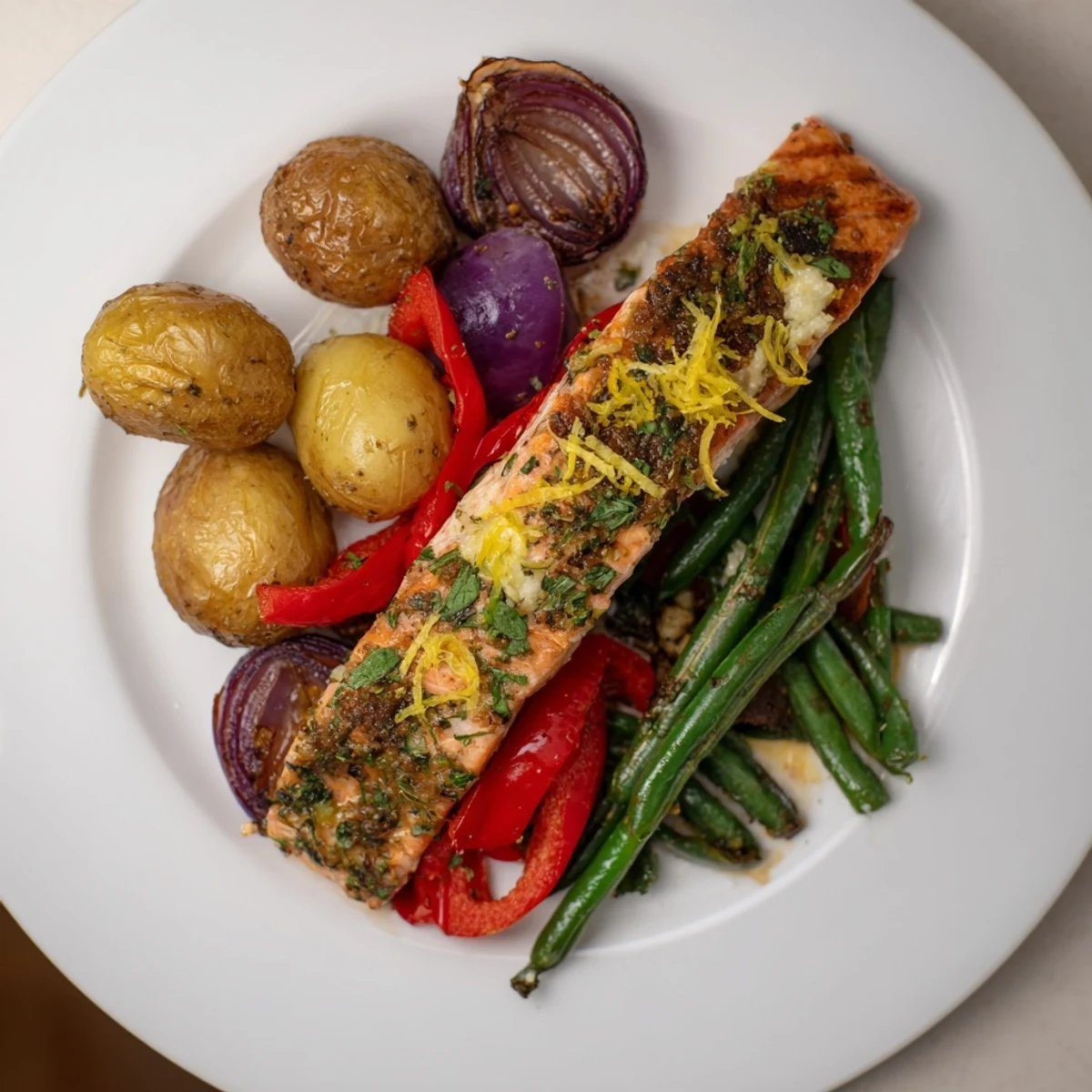 Lemon Herb Salmon Potatoes