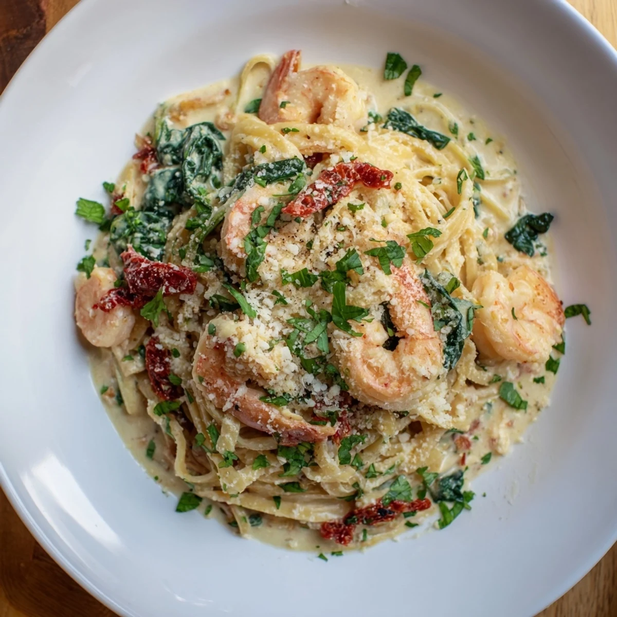 Tuscan Garlic Shrimp Pasta