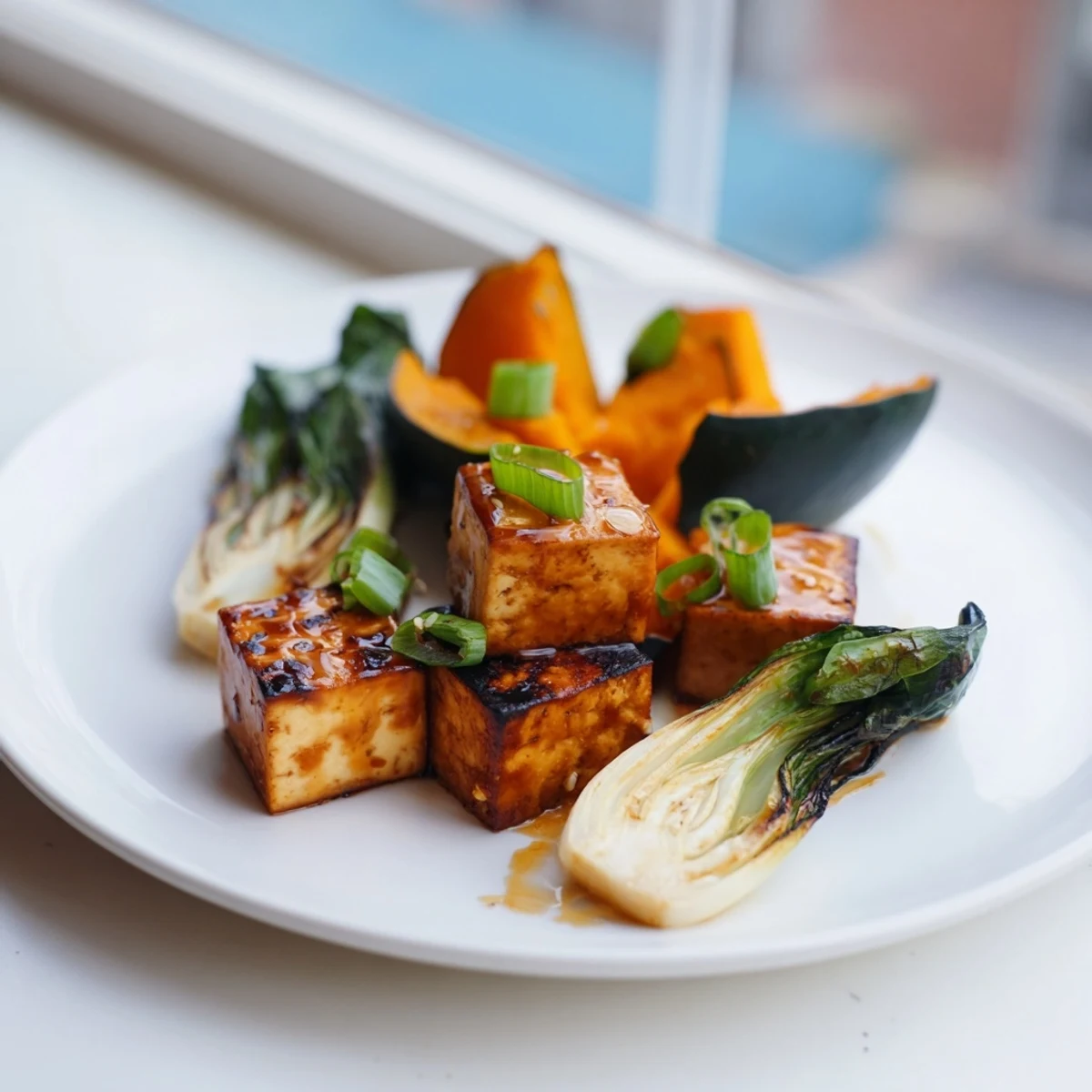 Miso-Glazed Tofu Winter Squash