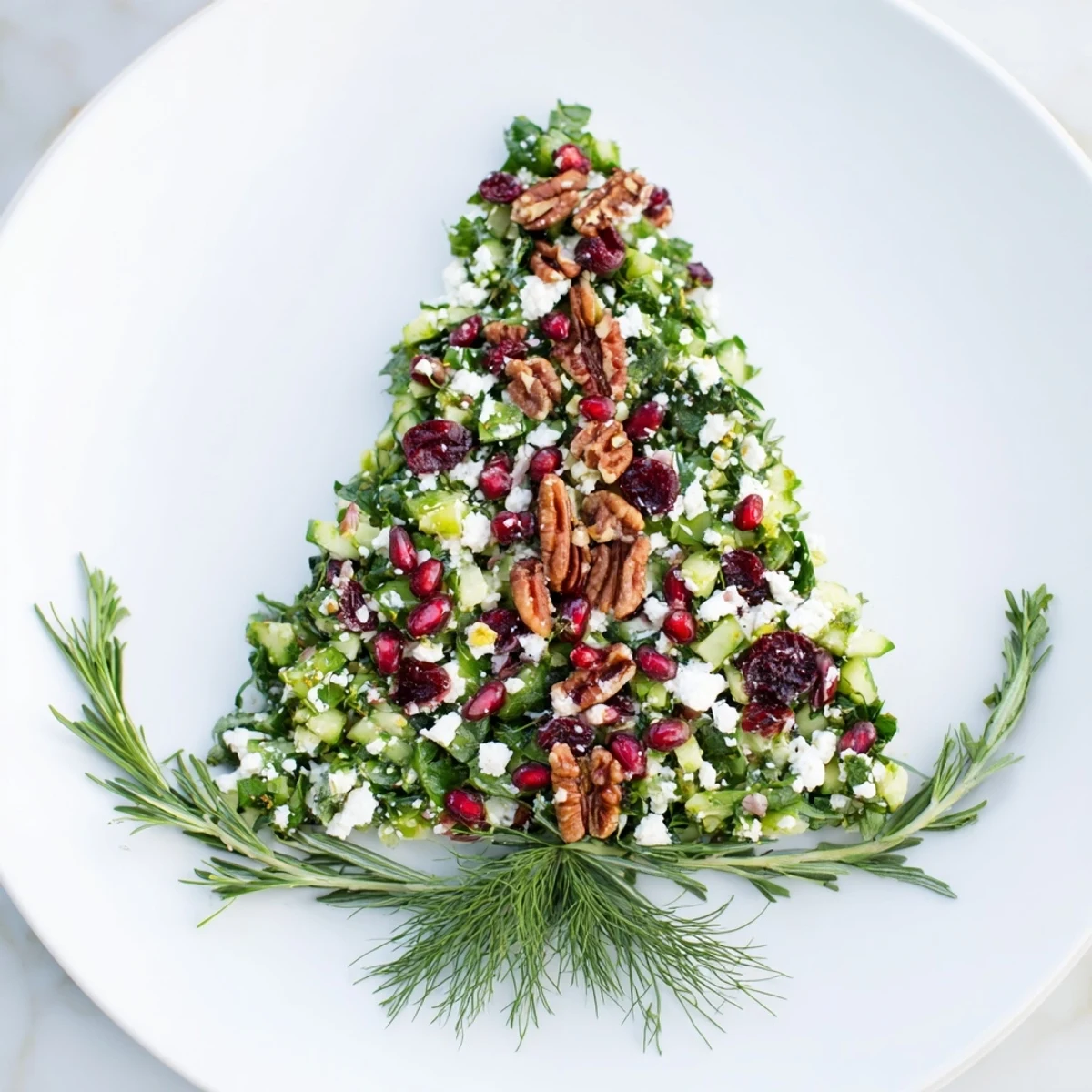 Vibrant Cranberry & Feta Cheese Tree Dip: A flavorful, visually stunning appetizer perfect for any gathering.
