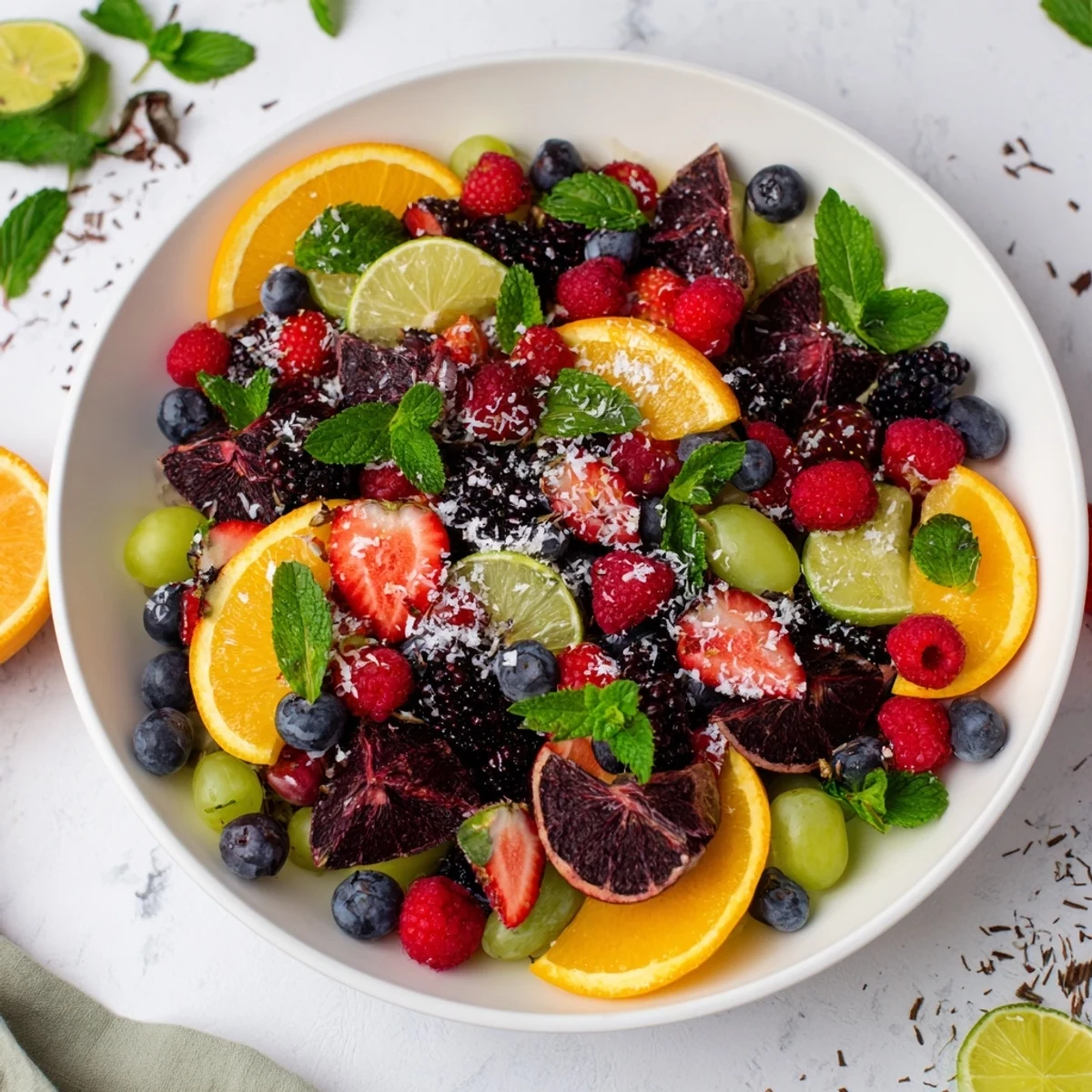 Bubbly Bar New Years Eve garnish tray: vibrant fruits, herbs, and treats for elegant champagne cocktails.