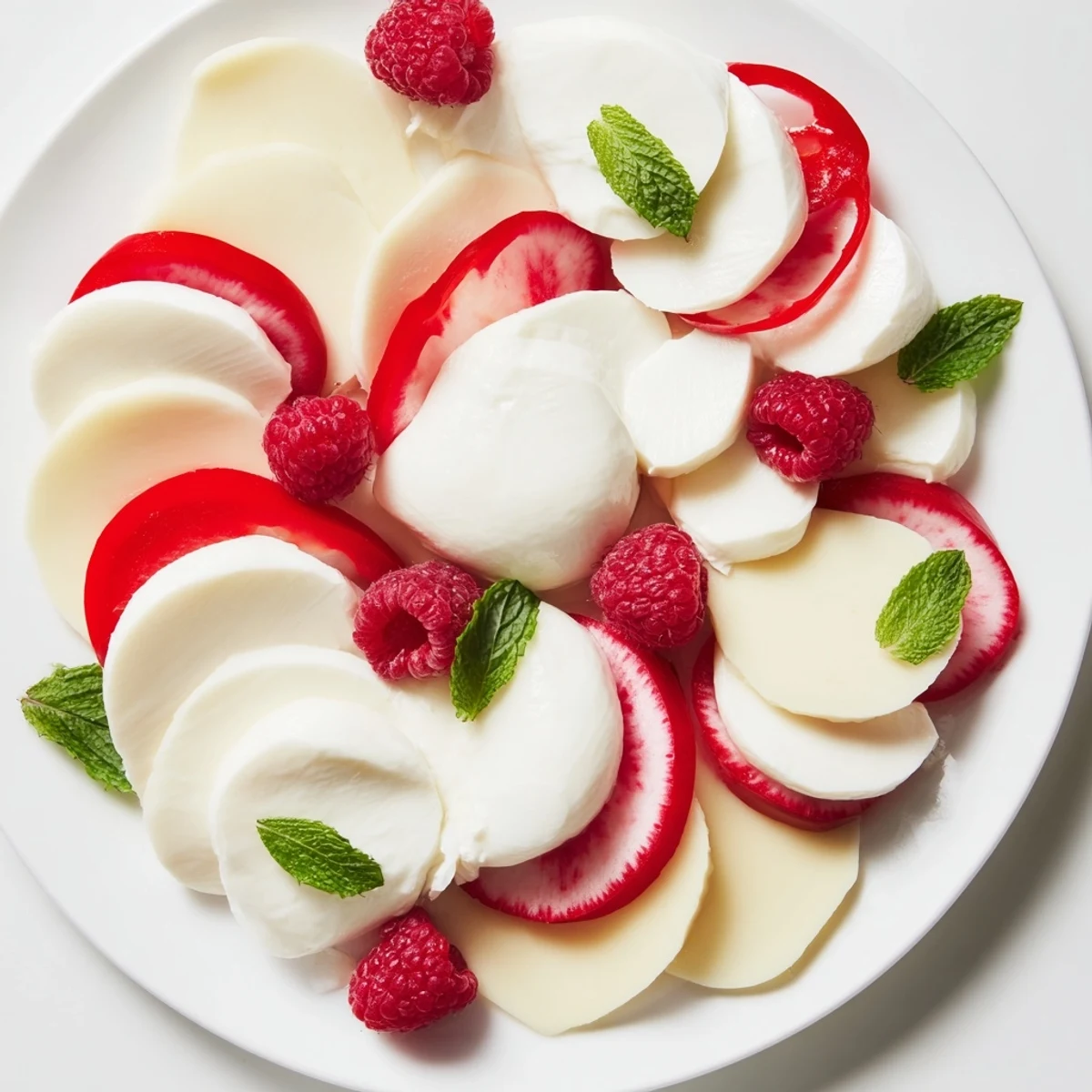 The stunning Peppermint Stripe Celebration platter showcases alternating red and white elements, ready to enjoy.