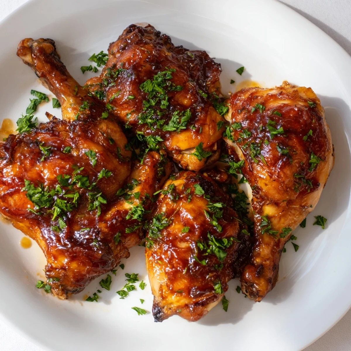 Savory and sweet, this Jam in Coffee Style Glazed Chicken shows off glistening skin, ready to devour.