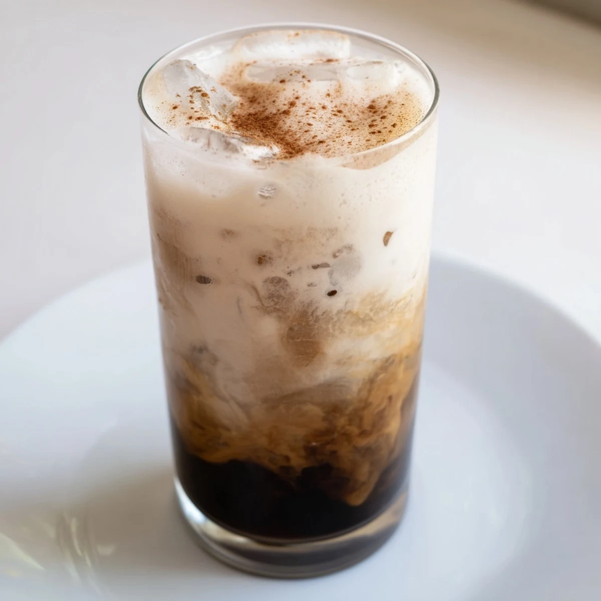 Imagine a frothy Iced Brown Sugar Oat Latte, its surface dusted with fragrant cinnamon.