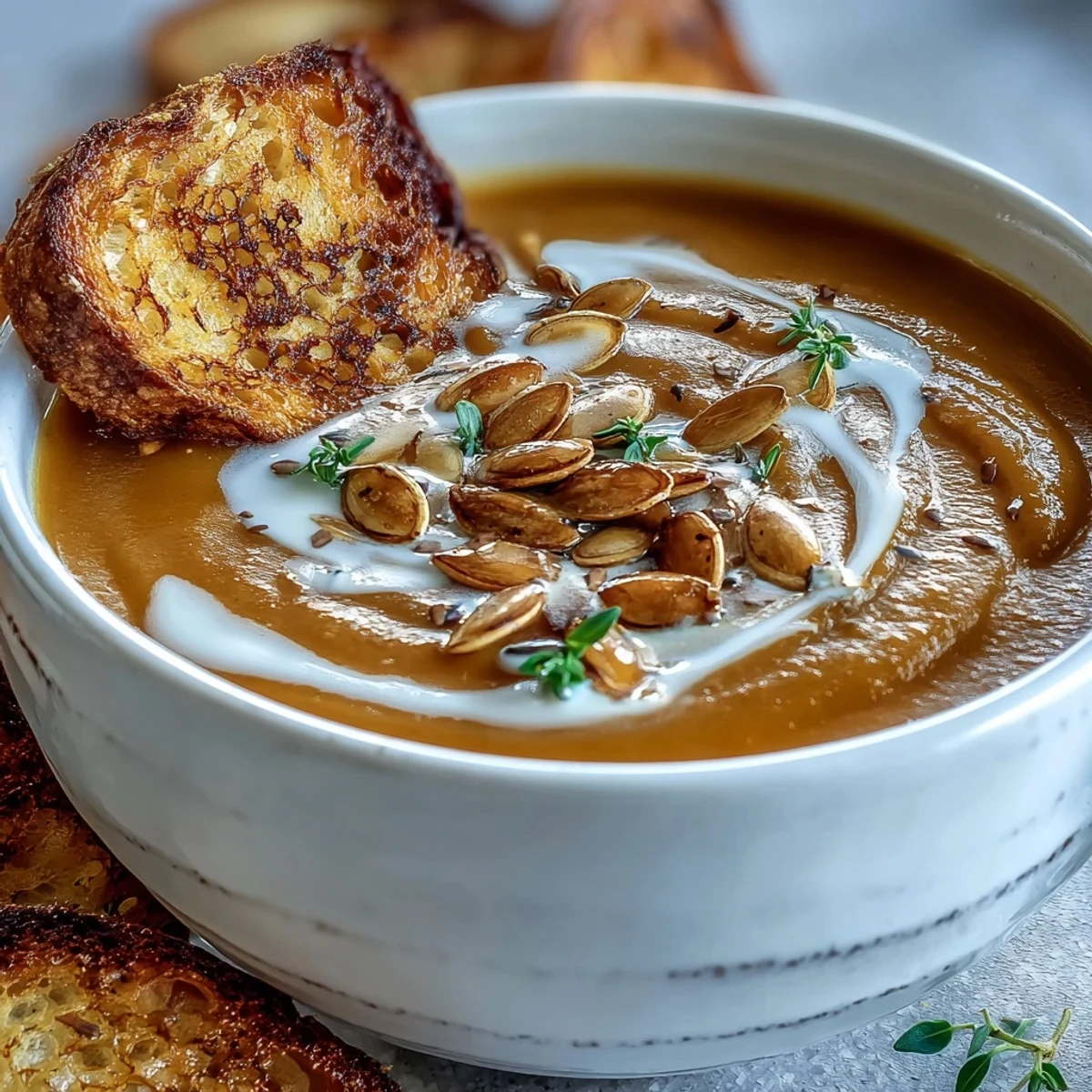 Roasted squash cubes simmering in a pot to make Easy Roasted Butternut Squash Soup.