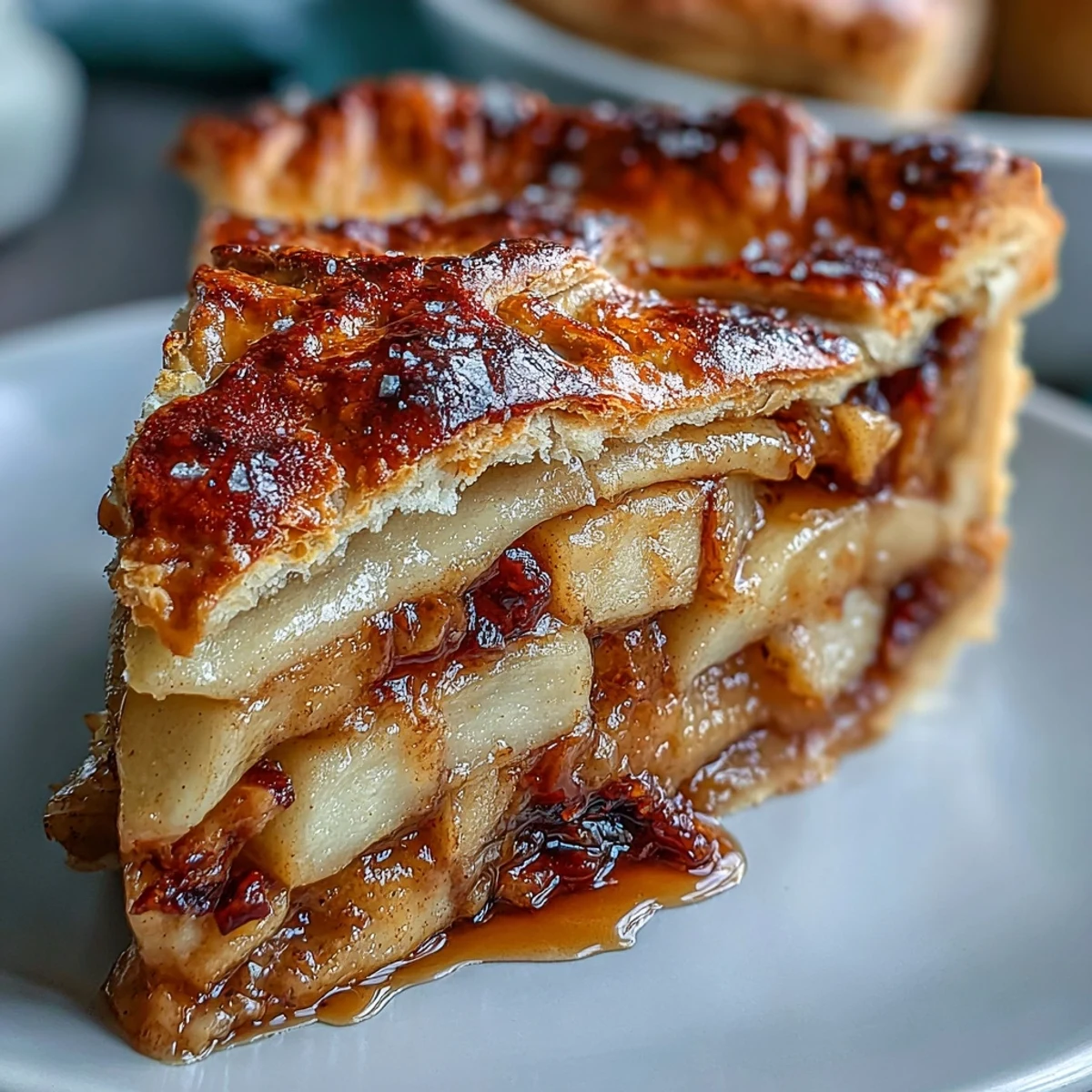 Cardamom apple pie with golden, flaky crust and aromatic spiced apple filling, perfect for cozy autumn gatherings and holiday dessert tables.  