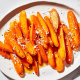 Golden, caramelized Parmesan baby carrot chips, perfect for a gluten-free American side dish.