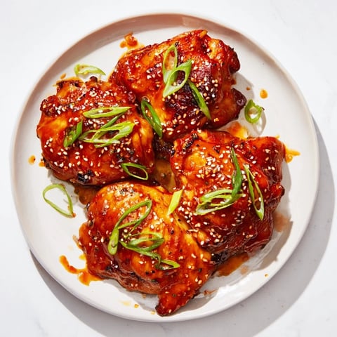 Sweet and Spicy Sriracha Honey Chicken, glistening with a vibrant glaze, ready to serve with rice.