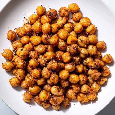 Golden-brown crispy chickpea snack, perfectly seasoned; a healthy, crunchy bite for all.