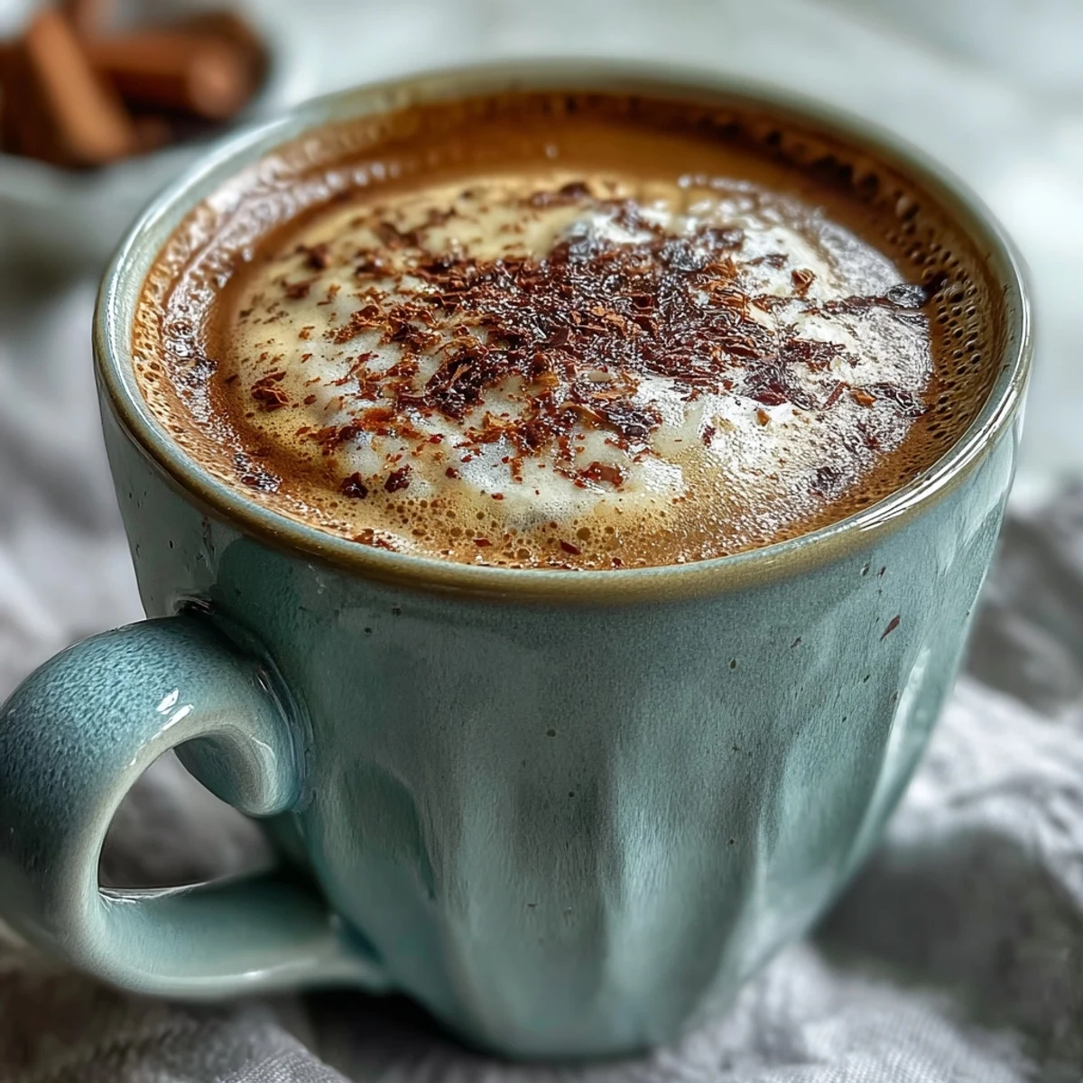Two mugs of steaming hot hojicha latte topped with creamy foam, ready to sip on a chilly day.