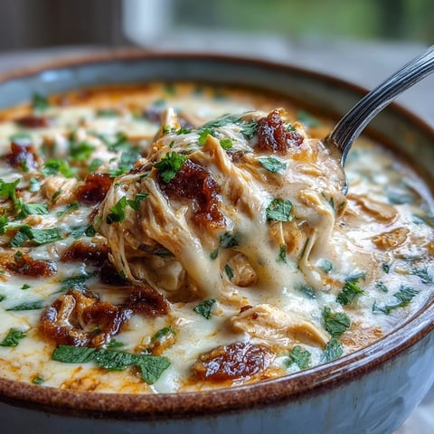 Steaming Keto Creamy Chicken Enchilada Soup in a rustic bowl, topped with fresh cilantro and diced avocado.