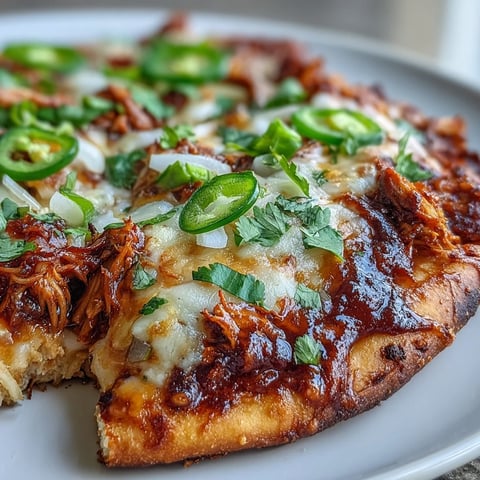 Garlic Naan Chicken Enchilada Pizzas topped with bubbly melted cheddar, fresh jalapeños, and cilantro on a baking sheet.