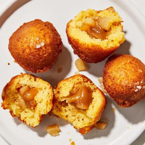 Deliciously sweet caramel apple cornbread poppers, ideal for dessert or gatherings.  