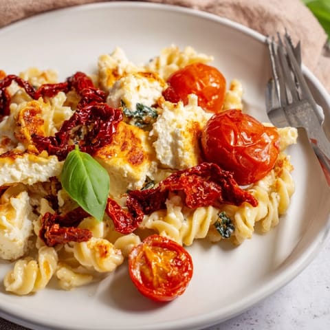 Baked Feta Pasta Caramelized Onion