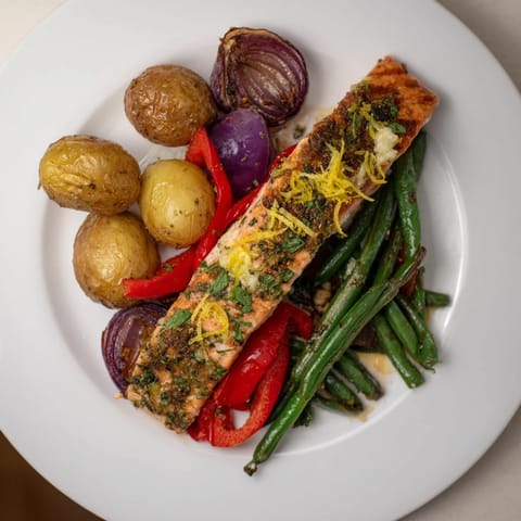 Lemon Herb Salmon Potatoes