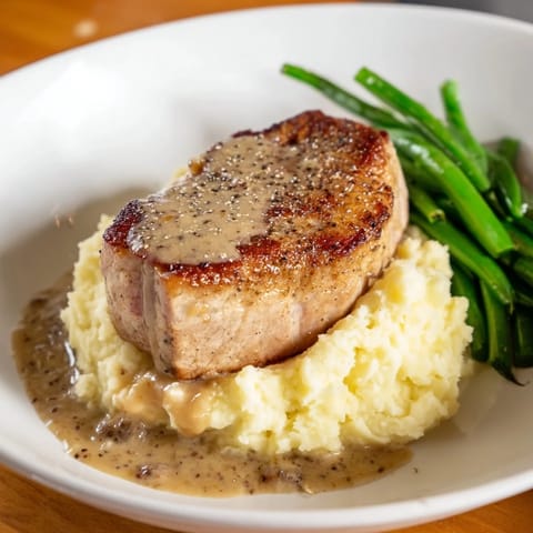 Pork Chops Cheddar Mash