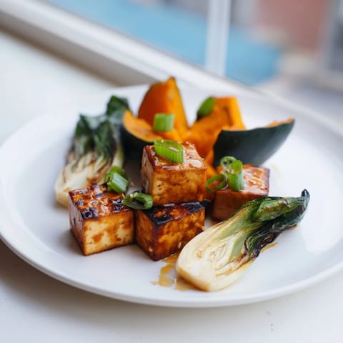 Miso-Glazed Tofu Winter Squash