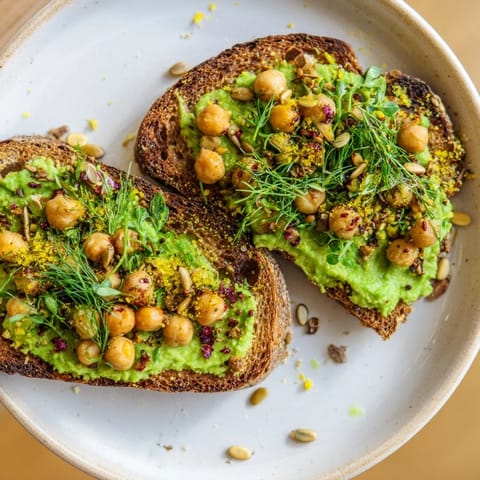 Avocado Chickpeas Herbs Toast