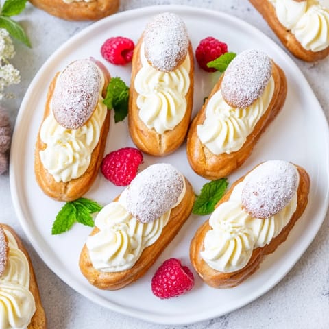 Warm-toned photo of Plateau Cygne Pâtisseries Aériennes, delicate pastries with vanilla cream and fresh berries.