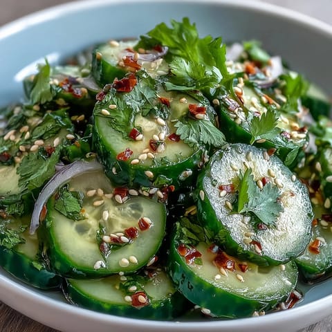 Crisp chilli-lime cucumber salad with zesty lime dressing and fresh cilantro, perfect for summer barbecues and light lunches.  