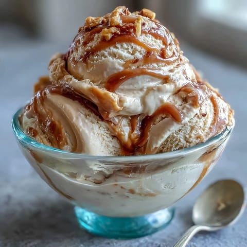 Creamy peanut butter banana ice cream blended to perfection with ripe bananas and vanilla, served in a chilled bowl with a drizzle of maple syrup.