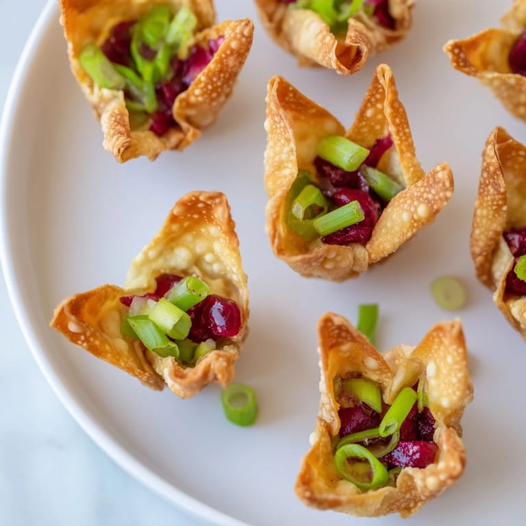 Golden-brown Cranberry Jalapeño Dip Poppers ready to be devoured at holiday gatherings.  