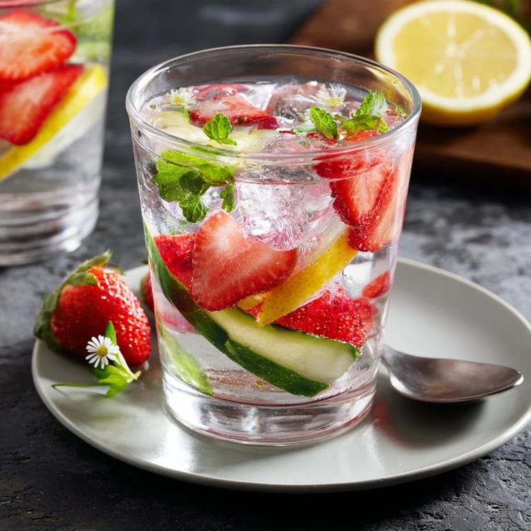 Chilled Water-Based Mocktails garnished with mint and cucumber, a flavorful and vibrant drink option.