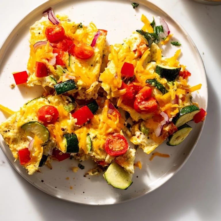Delicious, steaming Egg & Veggie Sheet Pan Scramble; a tasty vegetarian breakfast option.