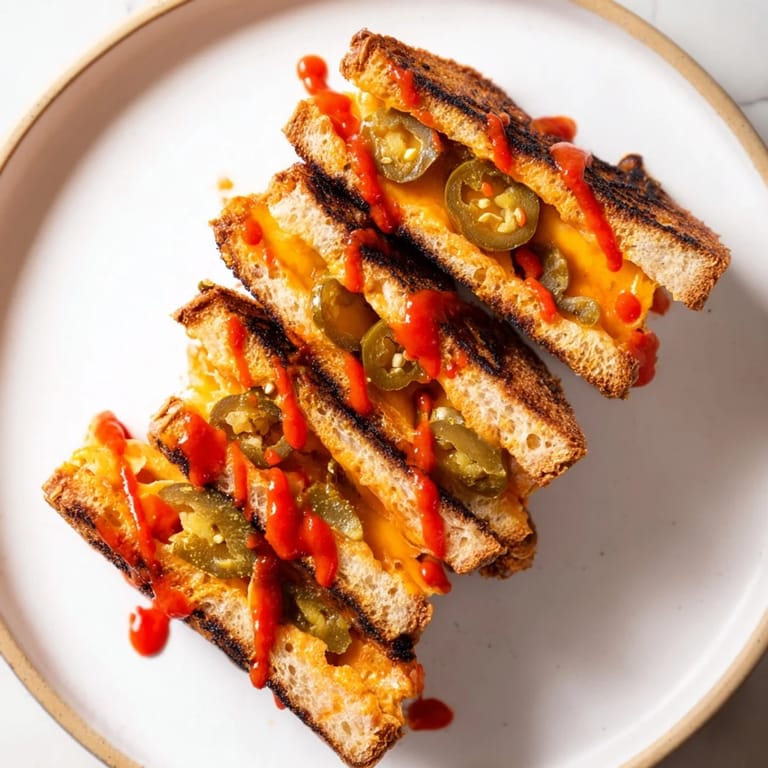 Mouthwatering Spicy Pickle Grilled Cheese Dippers served warm with a creamy dipping sauce, a perfect appetizer.