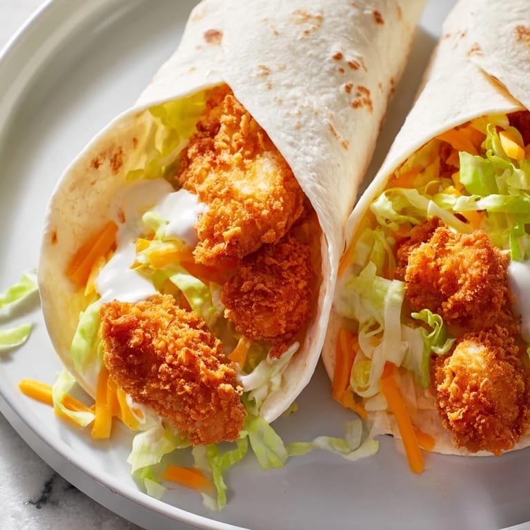 Freshly made crispy chicken ranch snack wraps, filled with creamy ranch dressing and tender chicken.
