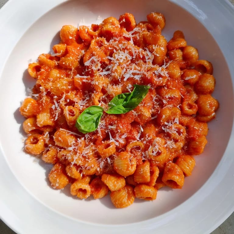 Delicious Spicy Vodka Sauce Ditalini: perfectly cooked pasta coated in a spicy vodka sauce and cheese.