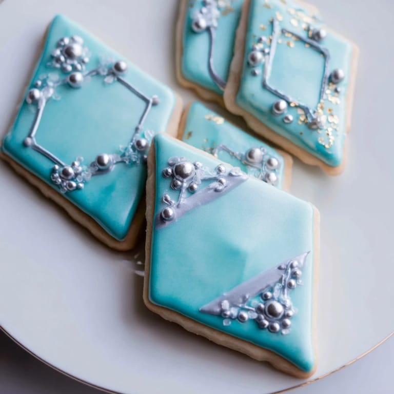 A close-up shot of the Engagement Ring Diamond Dessert Tray showcasing the sparkling cookie diamonds and treats.