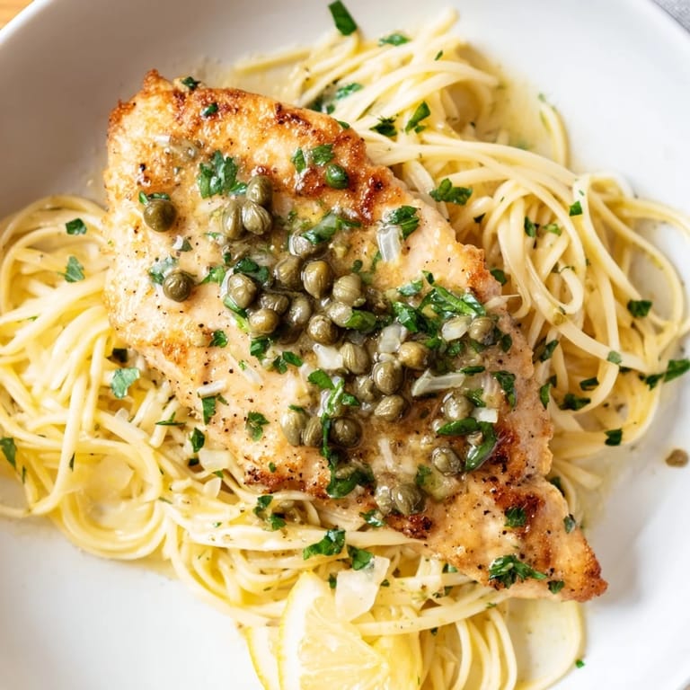 Savory Quick Chicken Piccata Pasta: Imagine the aroma of lemon and garlic mixed with perfectly cooked spaghetti.
