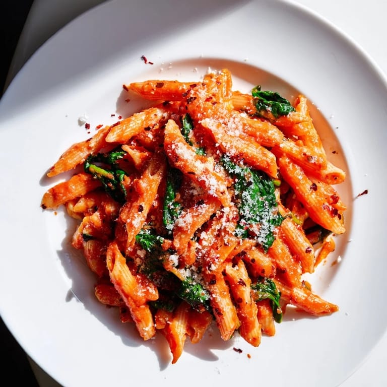 Enjoy a quick bite of this family-friendly Quick Marinara Pasta with Spinach dish, ready in under 30 minutes!