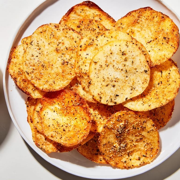 Homemade cottage cheese chips, thin and crispy, are baking to golden perfection on a sheet pan.