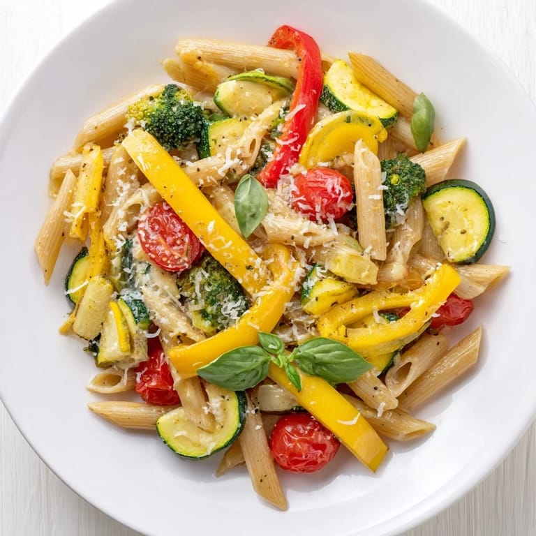 This easy vegetarian Pasta Primavera features a medley of seasonal vegetables and fresh herbs, perfect for a light yet hearty weeknight dinner.