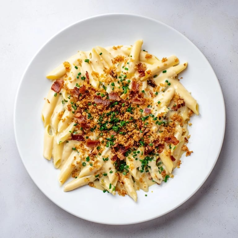 A comforting plate of Jalapeño Popper Pasta, mixing spicy jalapeños, bacon, and creamy cheese sauce.