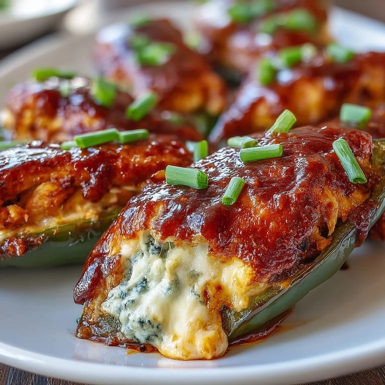 Spicy Buffalo Wing Poppers bubbling on a baking sheet, drizzled with extra buffalo sauce for a zesty finish.