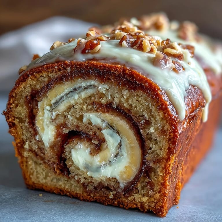 A thick slice of Cream Cheese Cinnamon Swirl Protein Loaf showcasing the rich, luscious ribbon of cinnamon cream cheese inside.