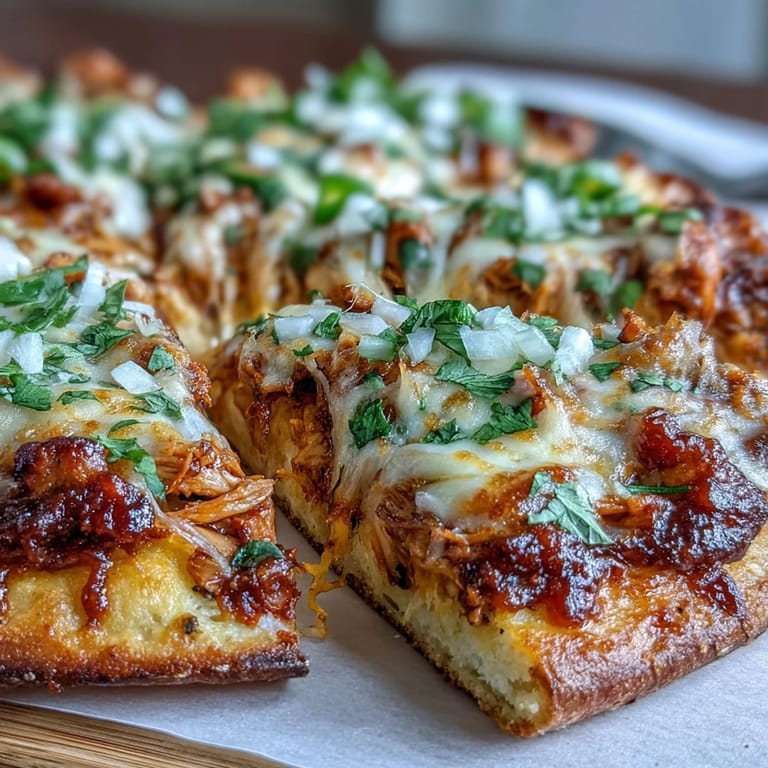 Sliced Garlic Naan Chicken Enchilada Pizzas reveal layers of tangy red enchilada sauce, shredded chicken, and melted cheese on a plate.