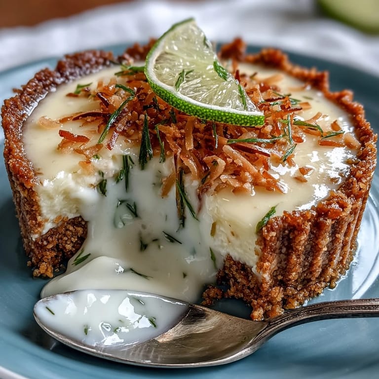 Tropical coconut lime tart with tangy lime filling and crisp graham cracker crust, perfect for summer parties or light dessert.