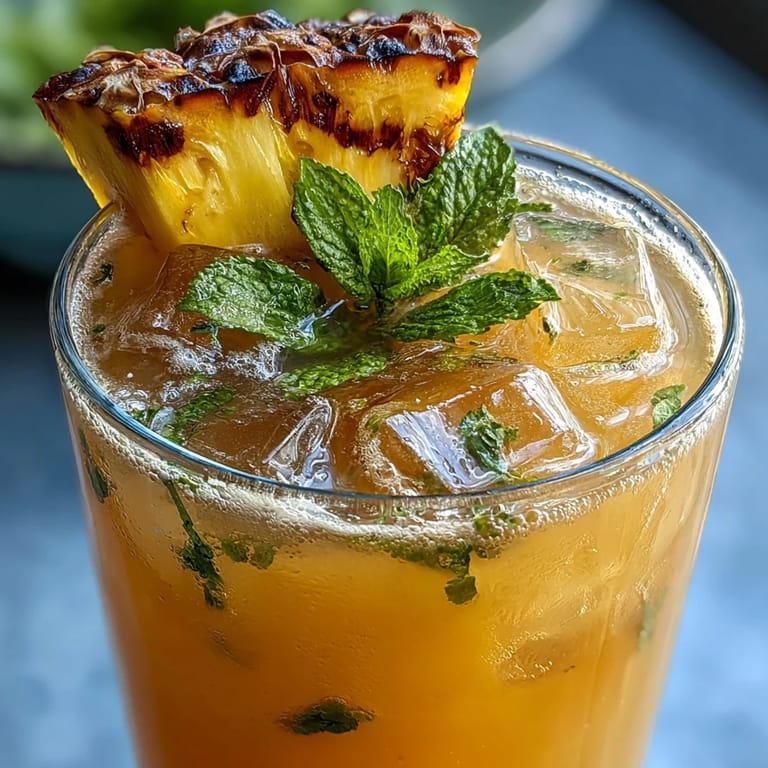 Vibrant Pineapple Coconut Agua Fresca, blended smooth and served over ice.